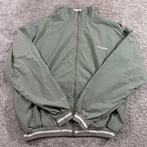 IZOD‎ Golf Windbreaker Athletic Vtg Nylon Jacket Light Sage Green Pullover L